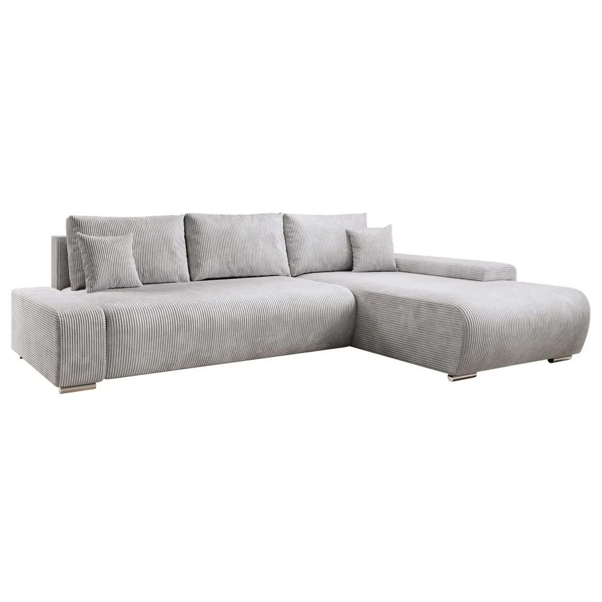 Sofa Iseo - Rechts - Met slaapfunctie - Lichtgrijs