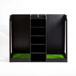 Golfbays Premium Dubbele Tasstandaard Hout (Zwart)