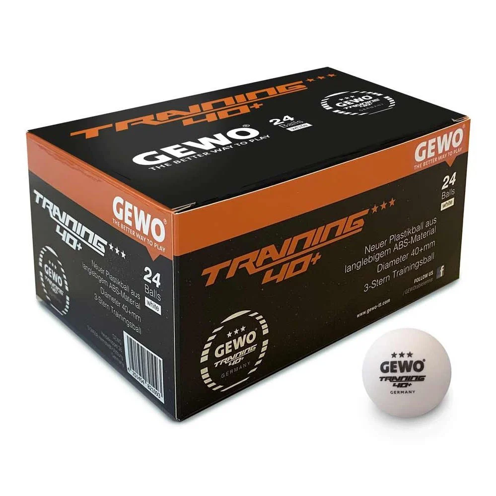 Gewo Training 3 ster tafeltennisbal - wit 24 stuks - Afbeelding 2