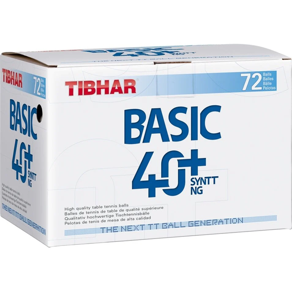 Tibhar Basic 40+ SYNTT NG tafeltennisbal training - wit 72 stuks - Afbeelding 2